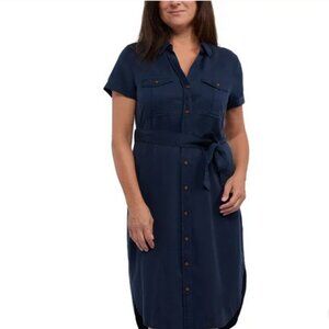 Teddi Rose Women's Tencel Shirt Dress | Navy | Large